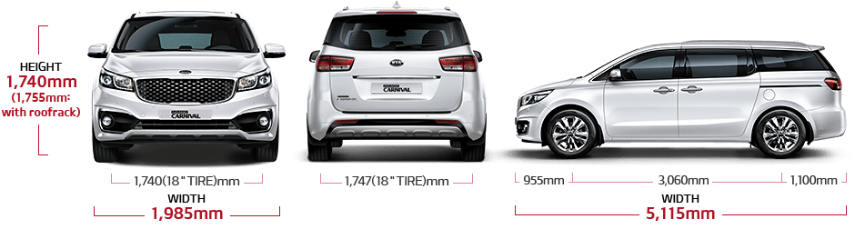 kia grand carnival dimensions